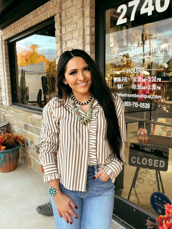 The Declan Top in Brown