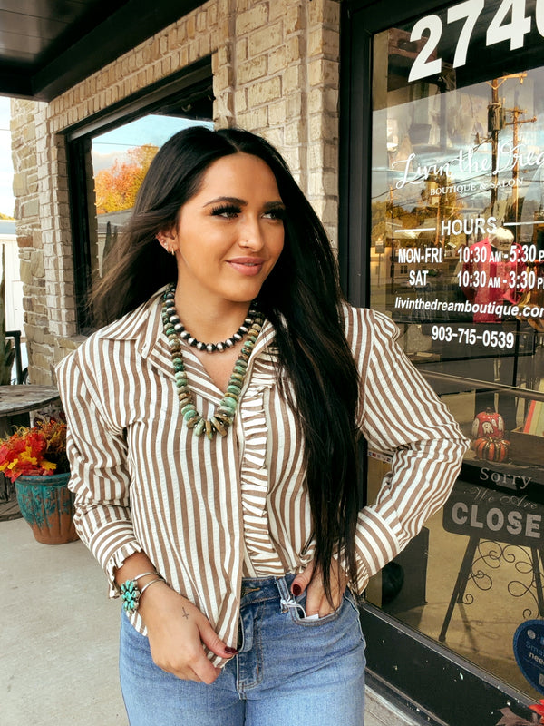 The Declan Top in Brown