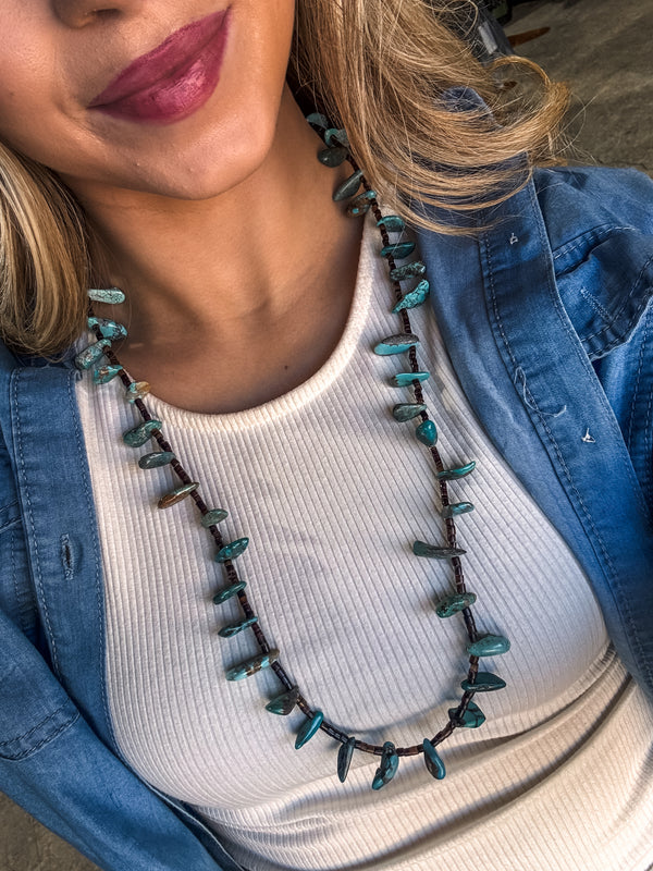Turquoise and Shell Necklace
