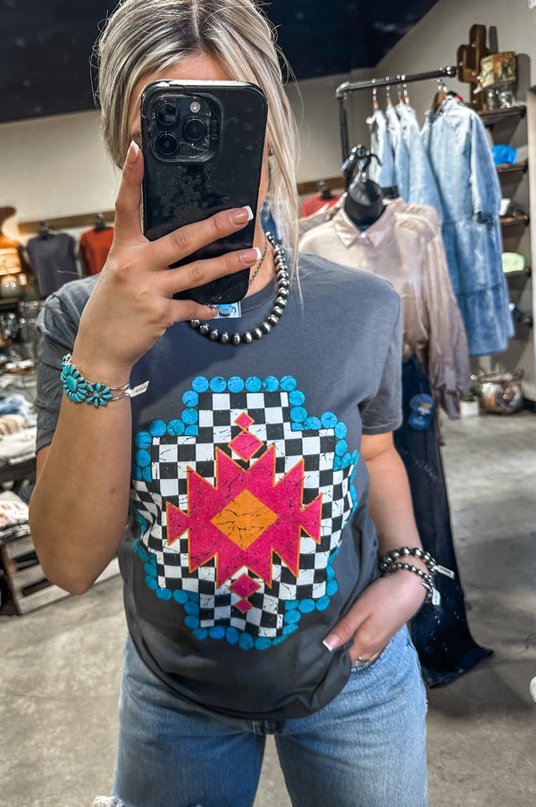 Checker Aztec Tee