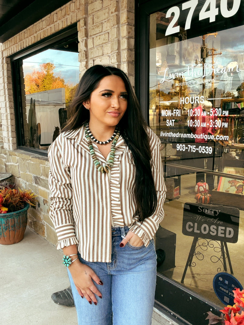 The Declan Top in Brown