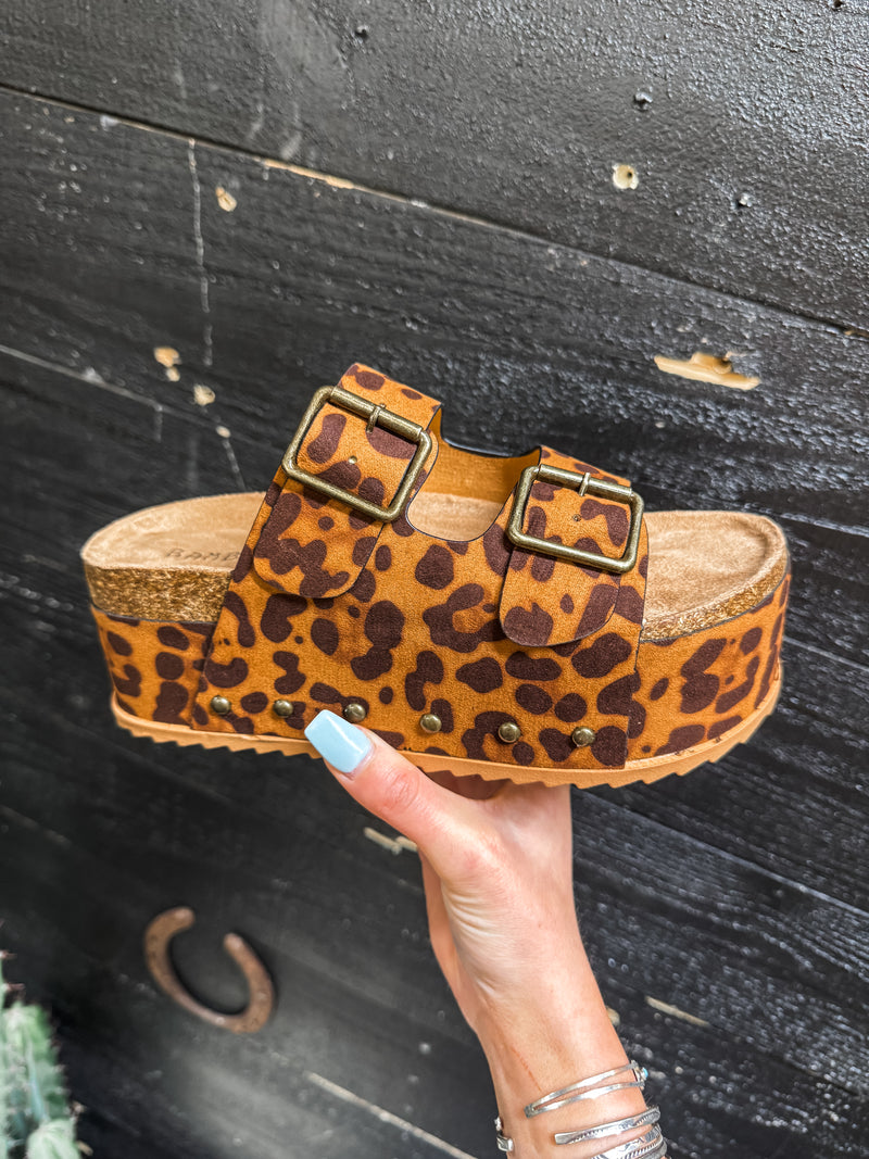 Leopard Platform Sandal
