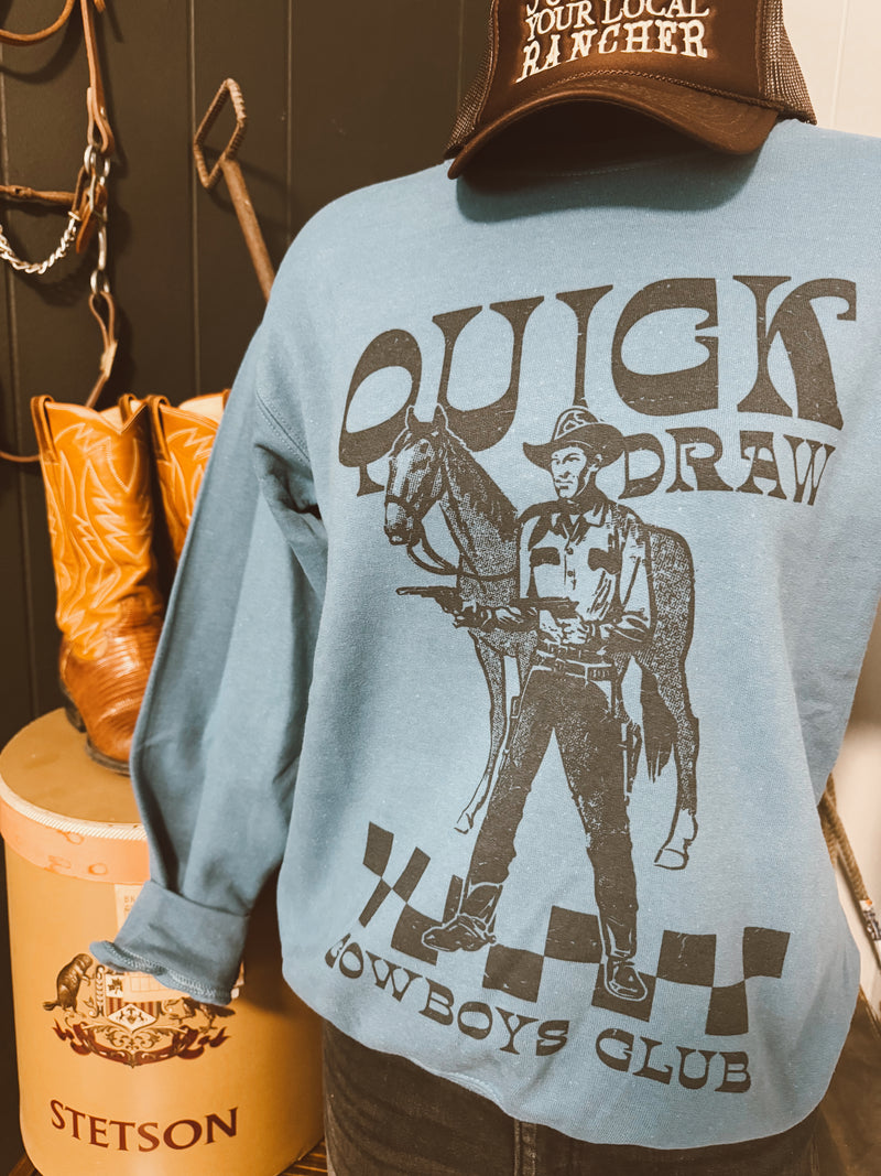 Quick Draw On Blue Sweatshirt
