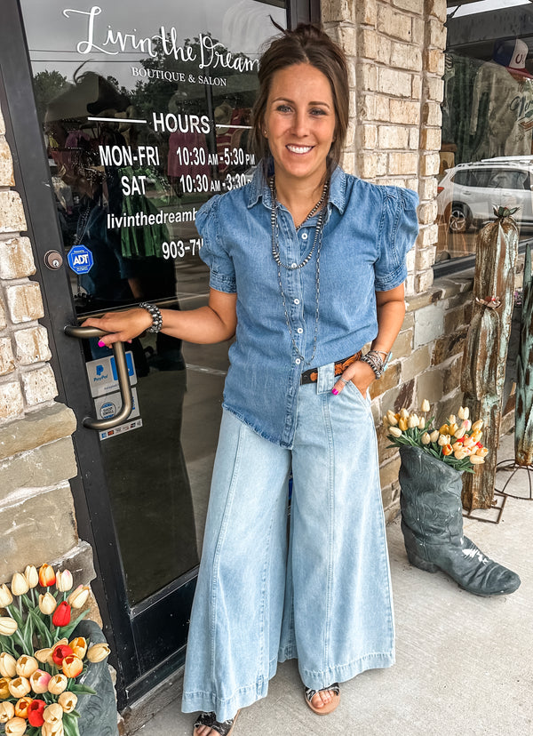The Amos Denim Top