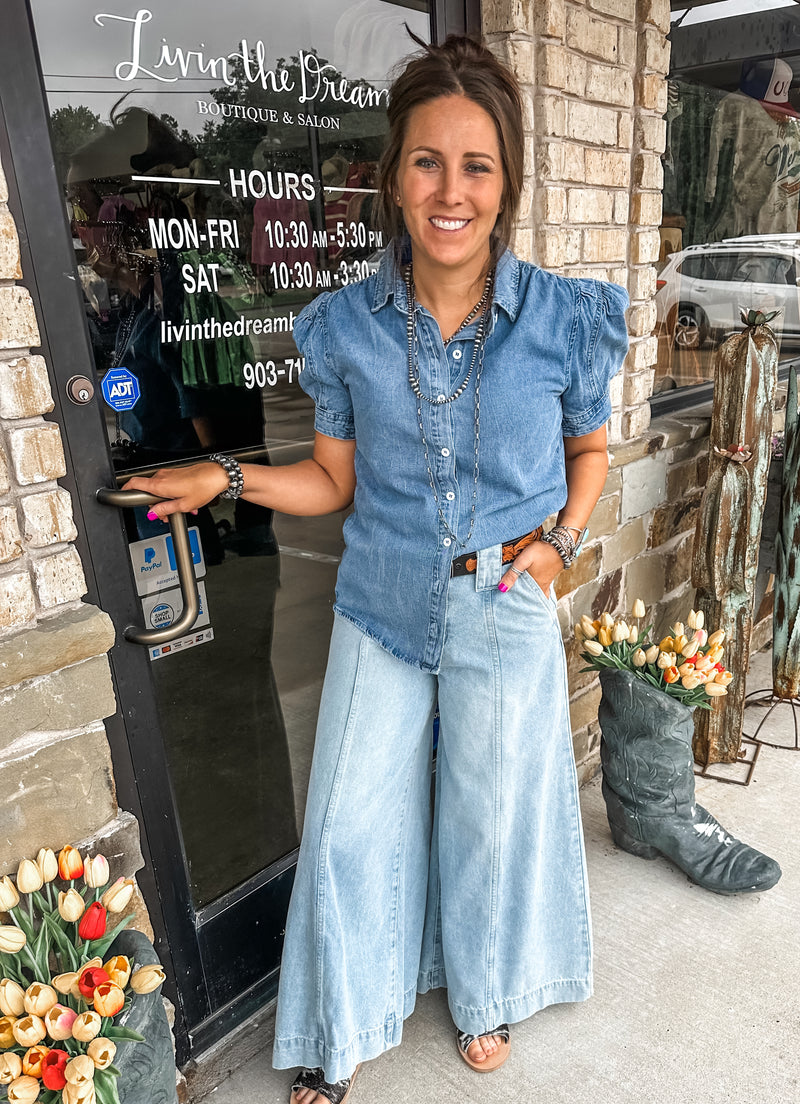 The Amos Denim Top