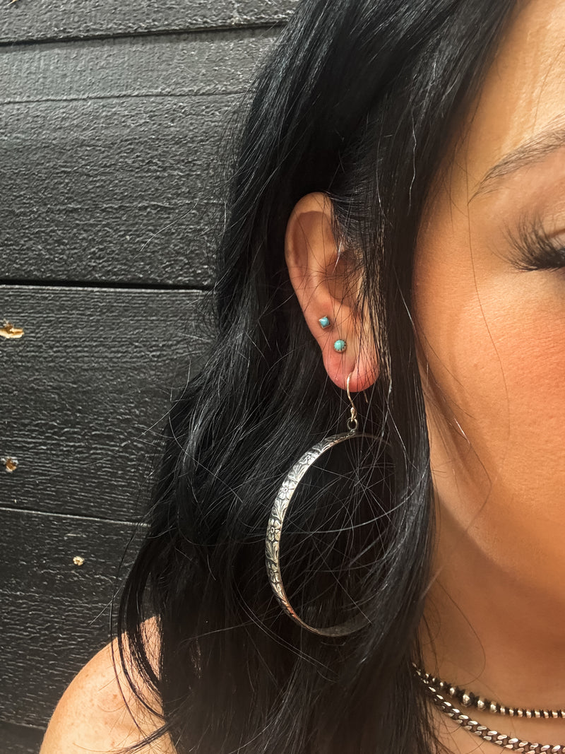 The Cash Floral Hoops