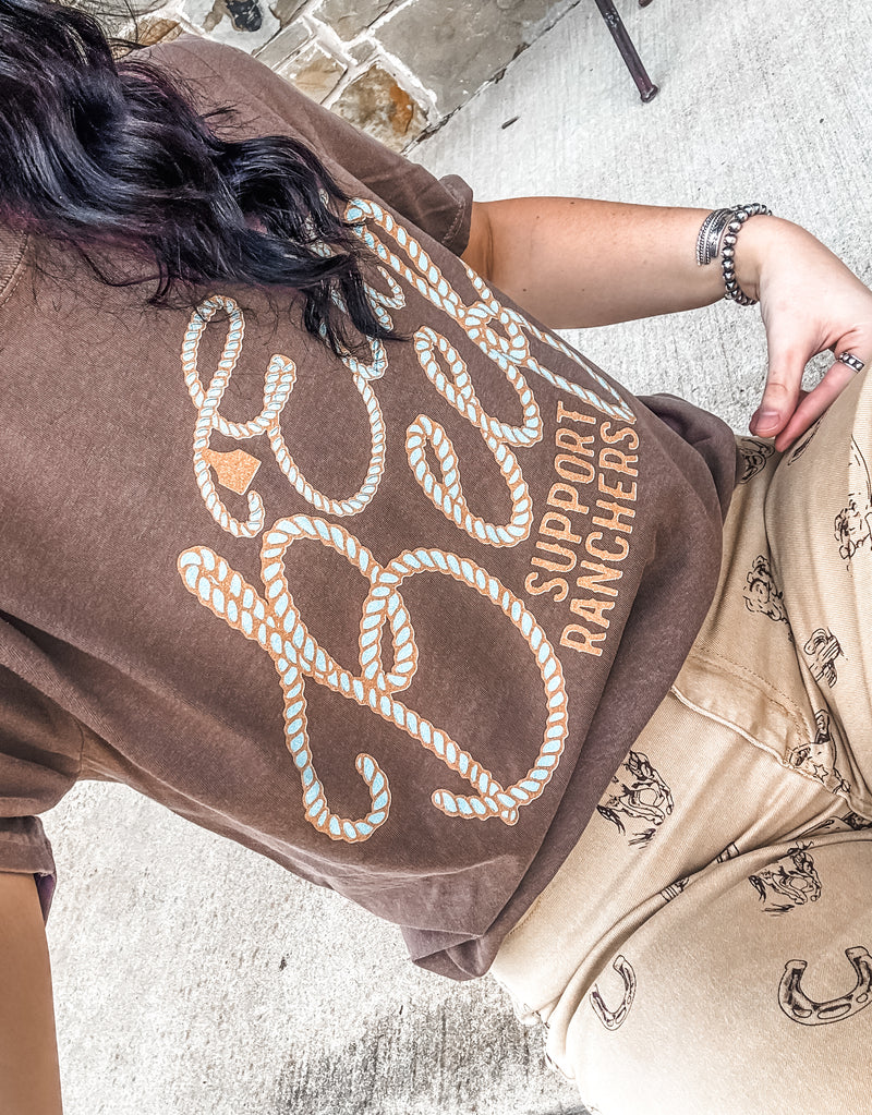 Brown Eat Beef Rope Tee