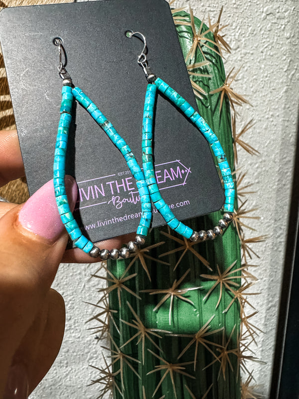 Turquoise Chips + Navajo Hoops