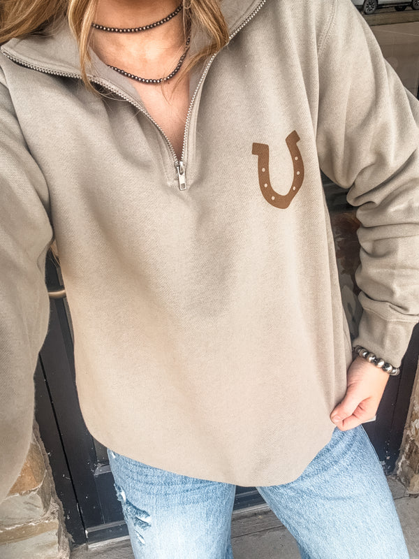 Horseshoe on 1/4 Zip