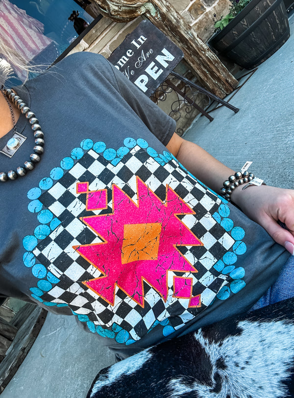 Checker Aztec Tee