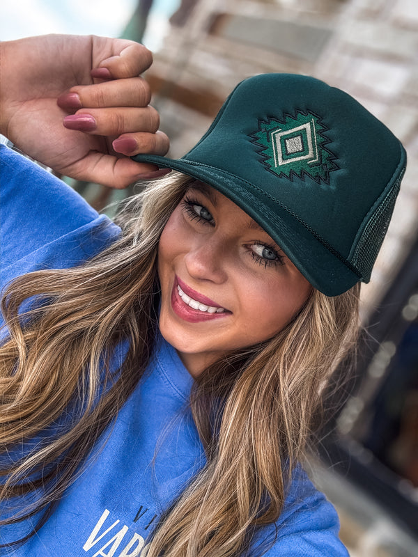 Aztec on Green Trucker