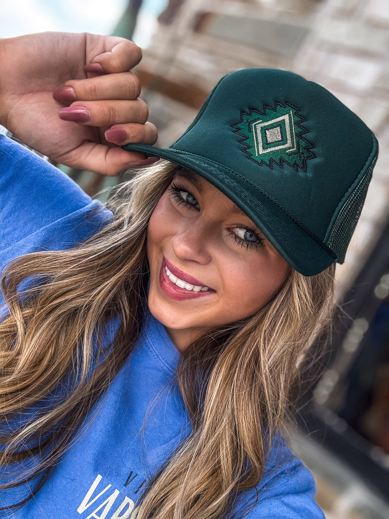 Aztec on Green Trucker