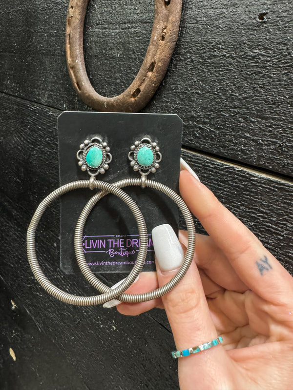 Green Slinky Earrings