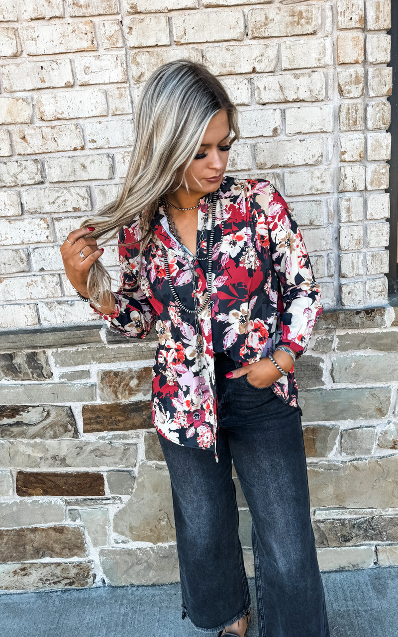 Flashy Floral Top