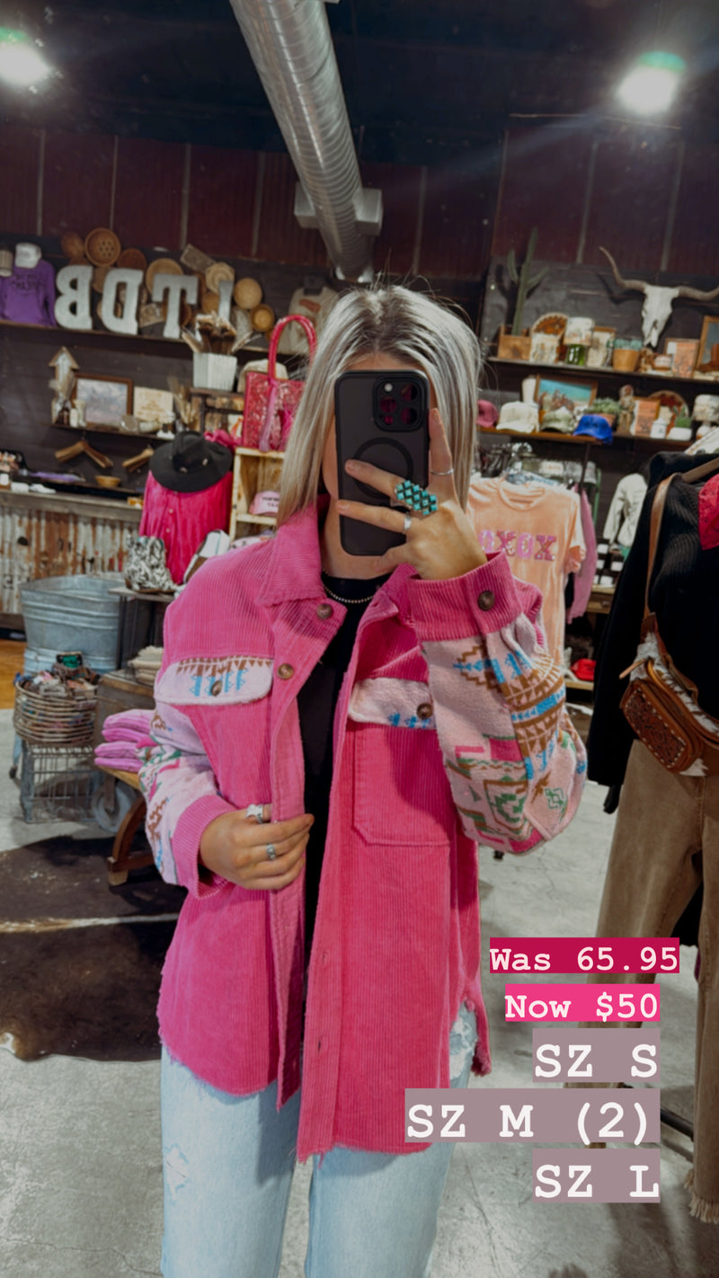 Pink Aztec Jacket-S,M,L