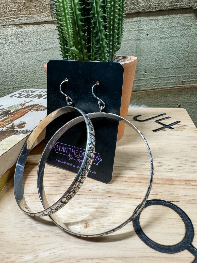 The Cash Floral Hoops