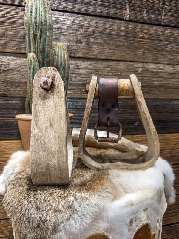 Wooden Stirrups with Leather