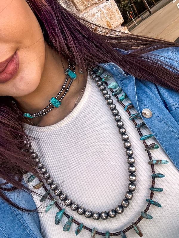 Turquoise and Sterling Silver Choker