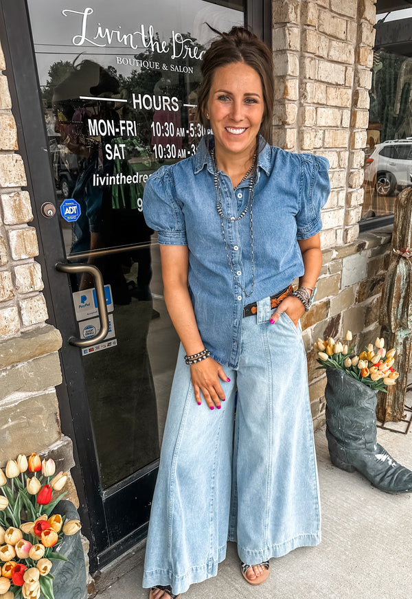 The Amos Denim Top