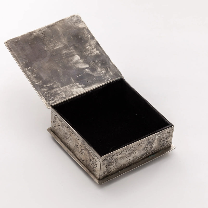 The Bisbee Stamped Silver Box W/ Bronc Icon