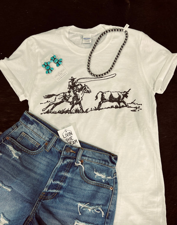 Ropin Bull Tee