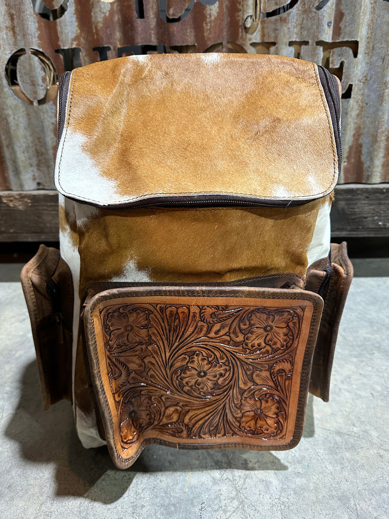 Tooled Cowhide Backpack
